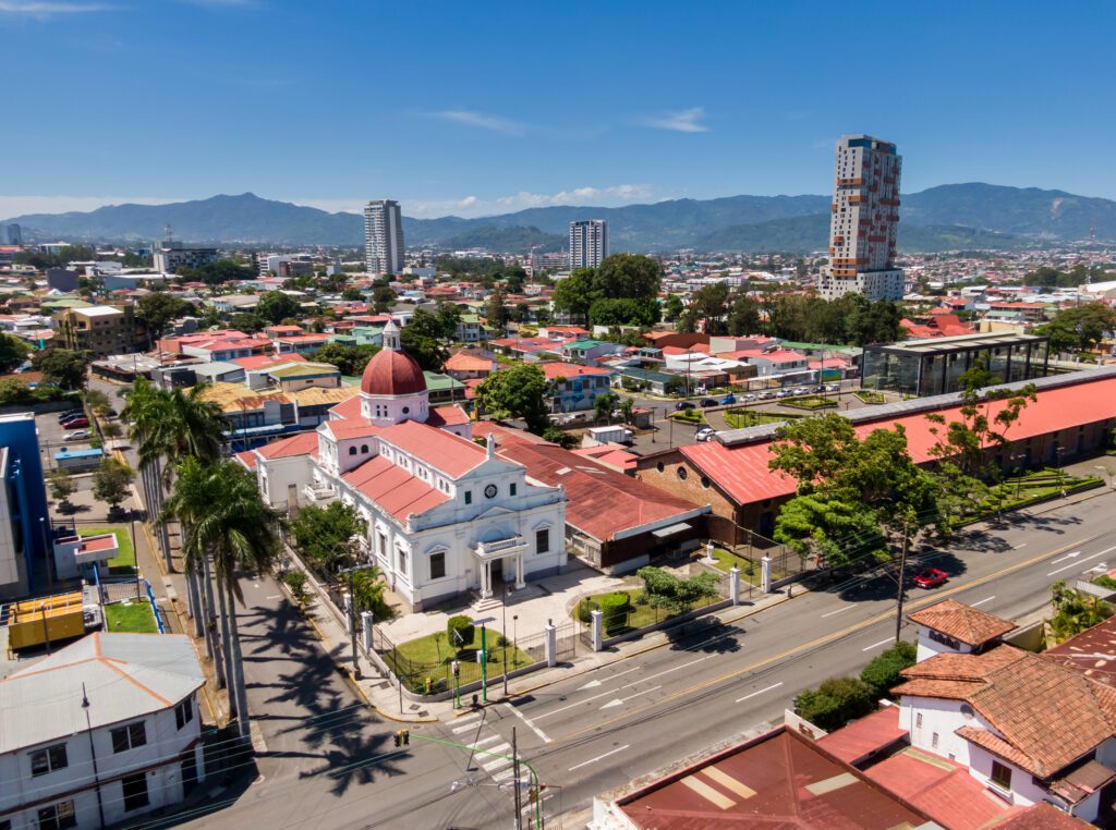An aerial view of Heredia in Costa Rica