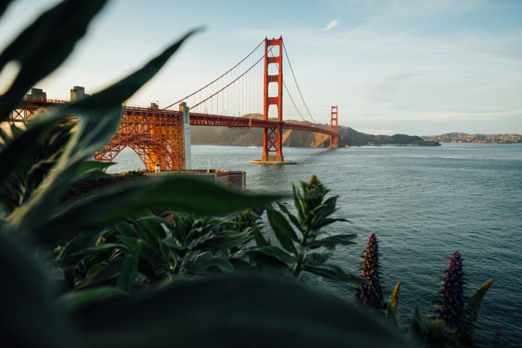 view of Golden State Bridge in SF, CA