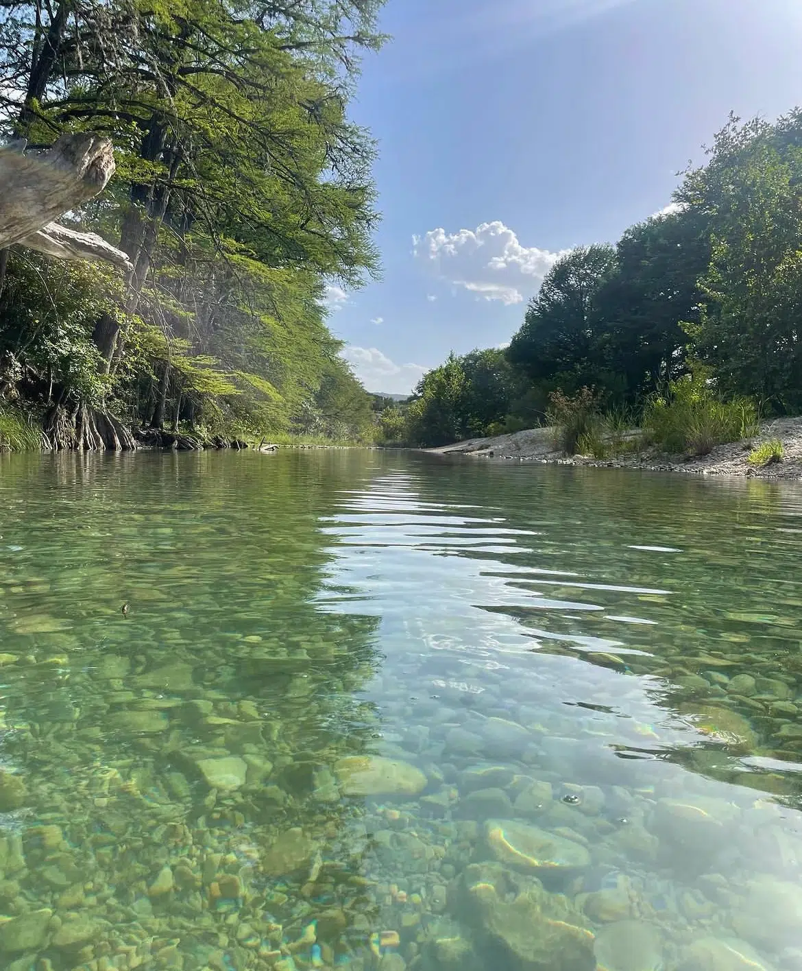 View of the clear waters of the Frio River in Concan