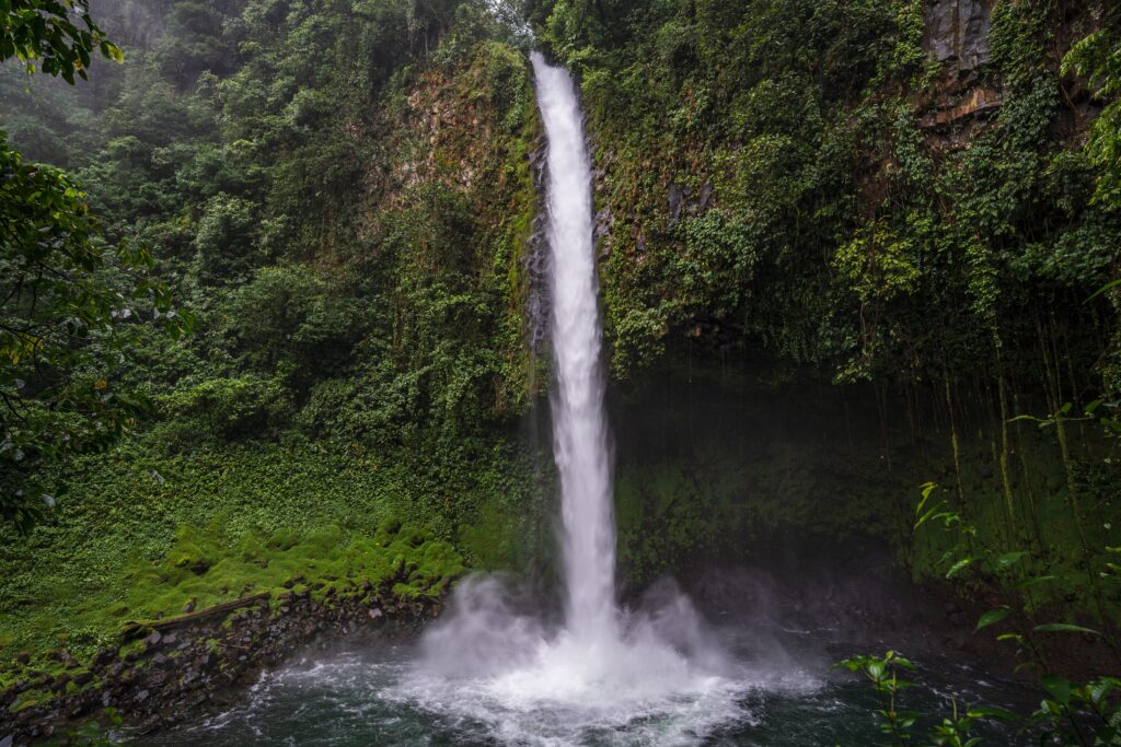 The beautiful La Fortuna Waterfall in La Fortuna, Costa Rica