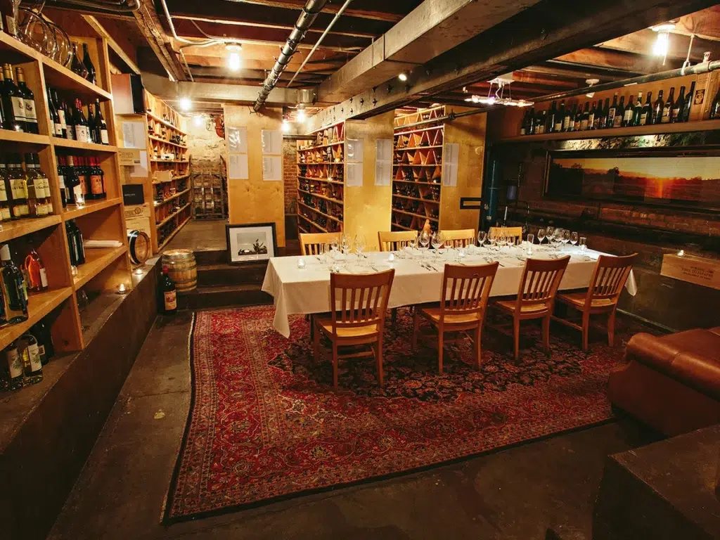 Inside a wine cellar at Plonk in Bozeman Montana